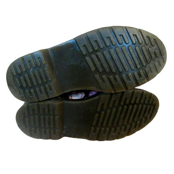 Steve Madden Floral Patent Combat Boots Sz 4 Front Tie Side Zip Cottagecore - Picture 5 of 11